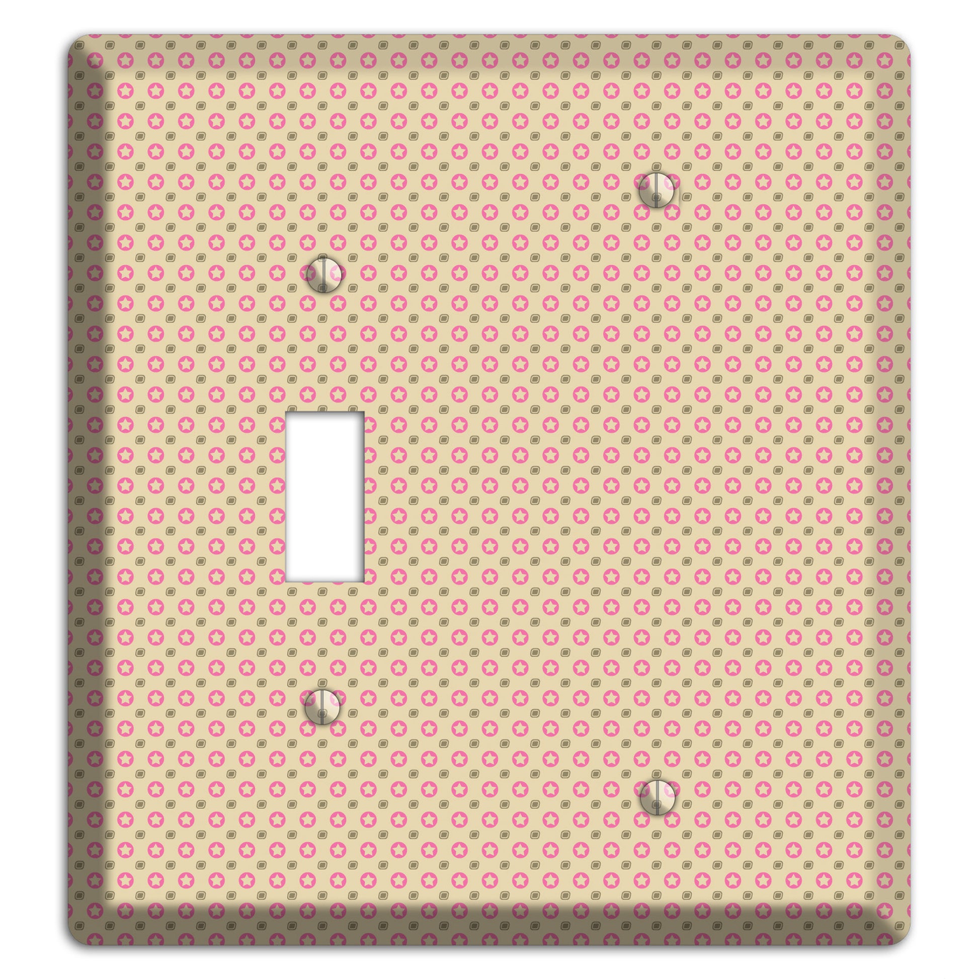 Beige with Pink Stars Toggle / Blank Wallplate
