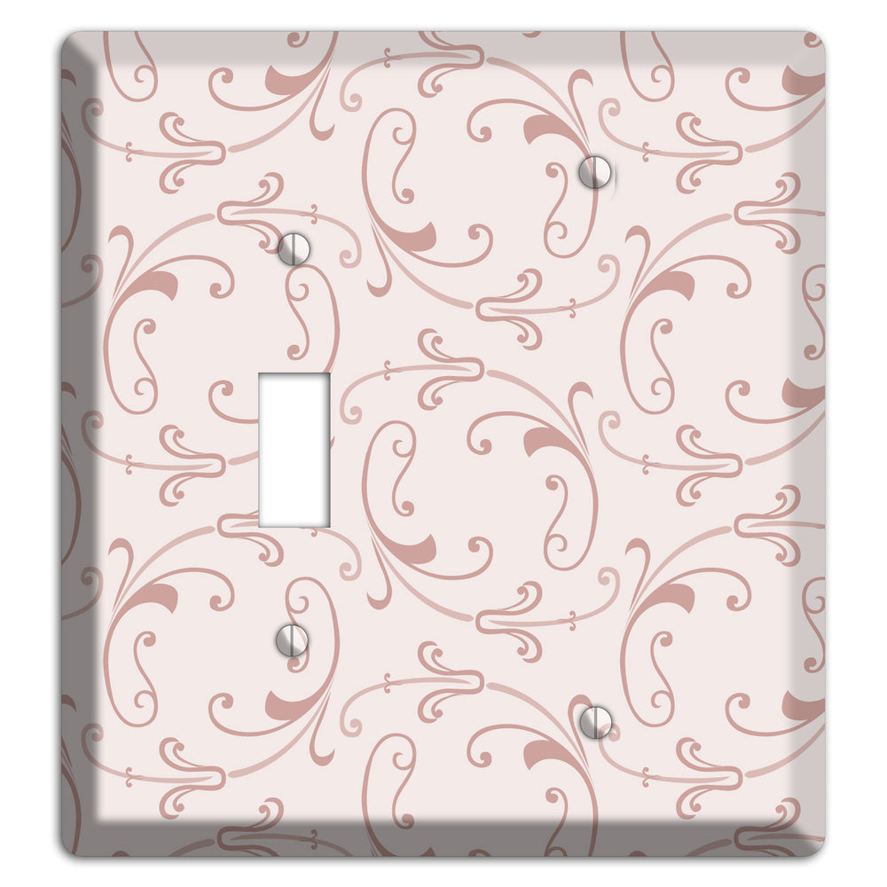 Dusty Rose Victorian Sprig Toggle / Blank Wallplate