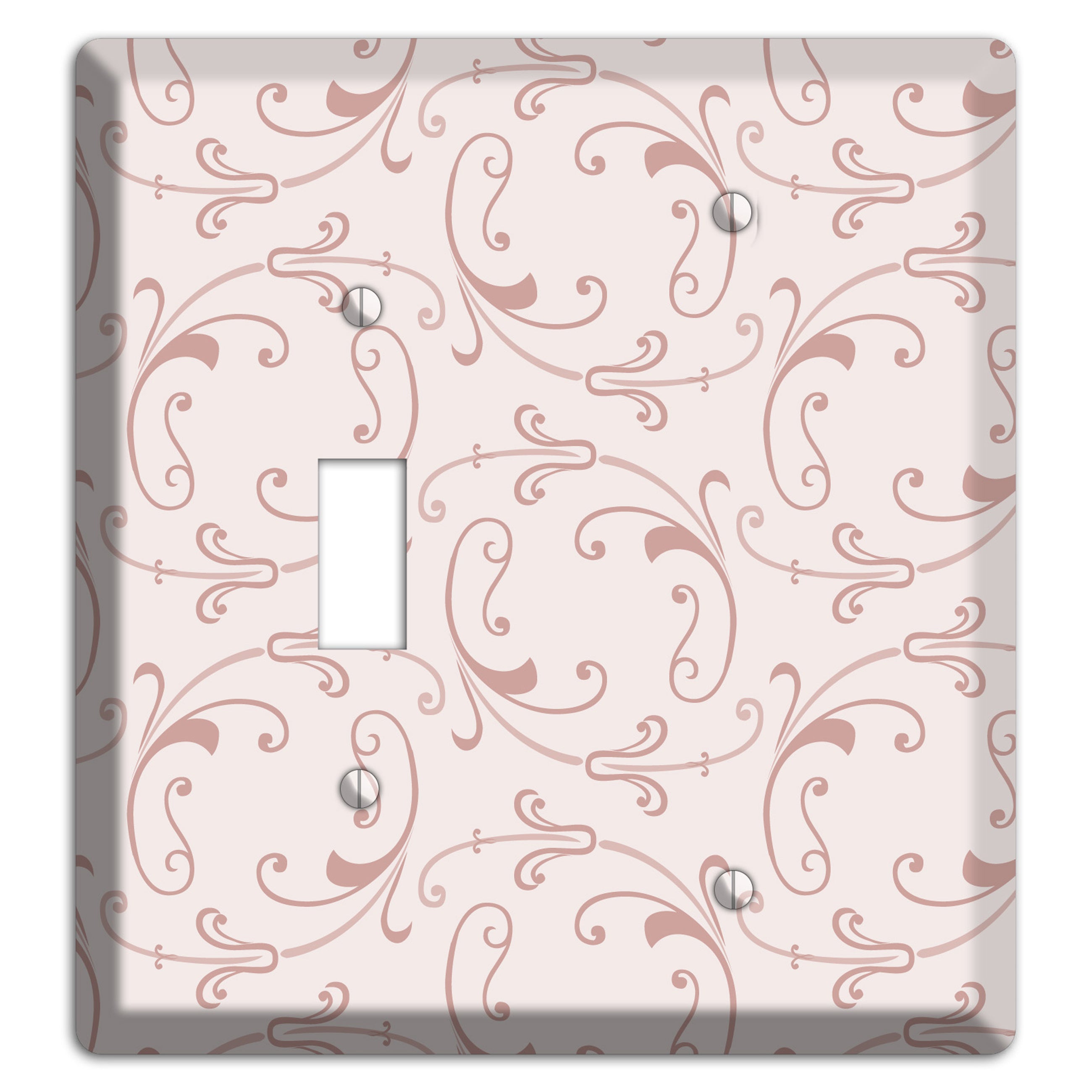 Dusty Rose Victorian Sprig Toggle / Blank Wallplate