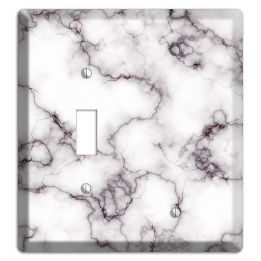 Black Stained Marble Toggle / Blank Wallplate