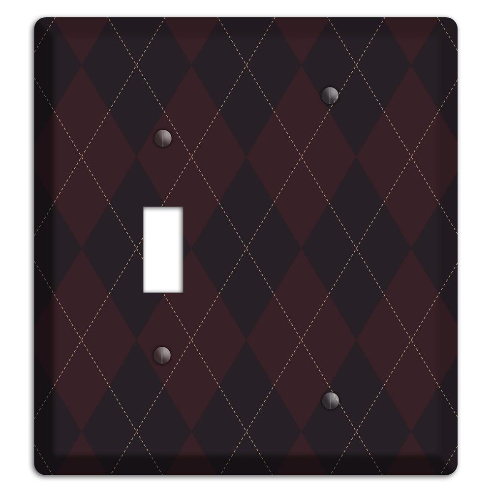 Black Argyle Toggle / Blank Wallplate