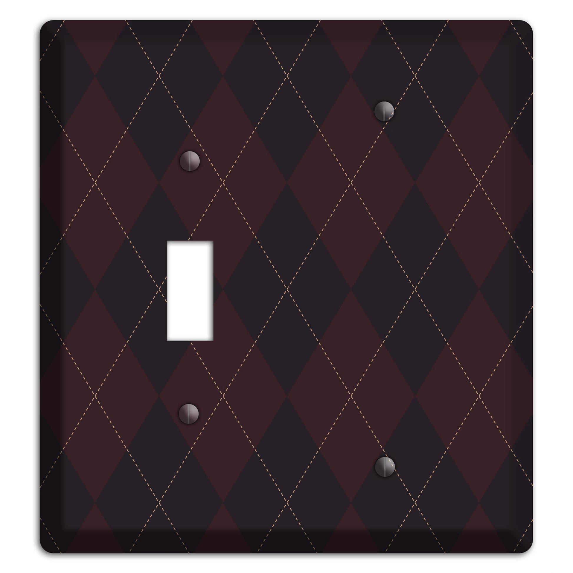 Black Argyle Toggle / Blank Wallplate