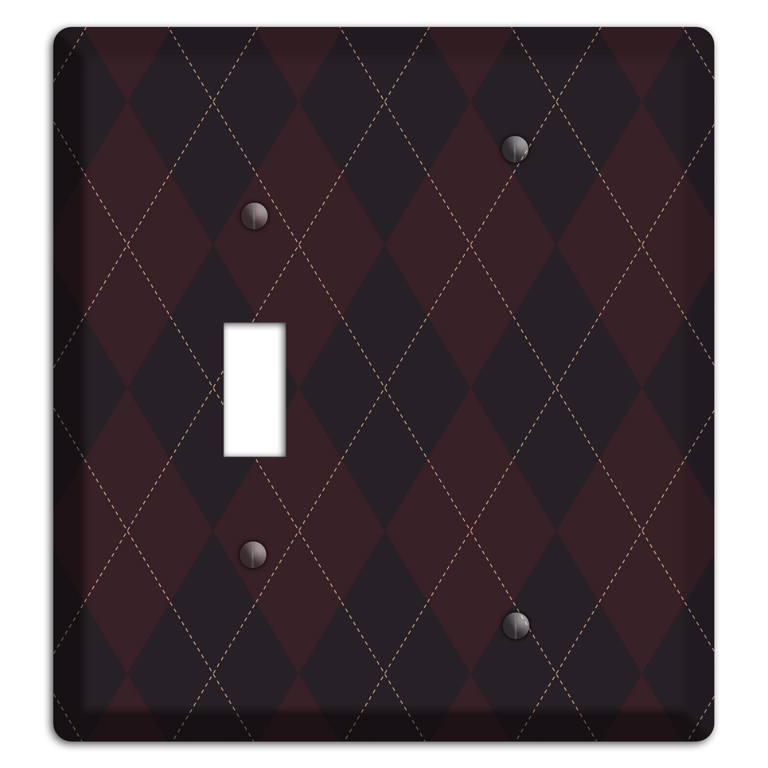 Black Argyle Toggle / Blank Wallplate
