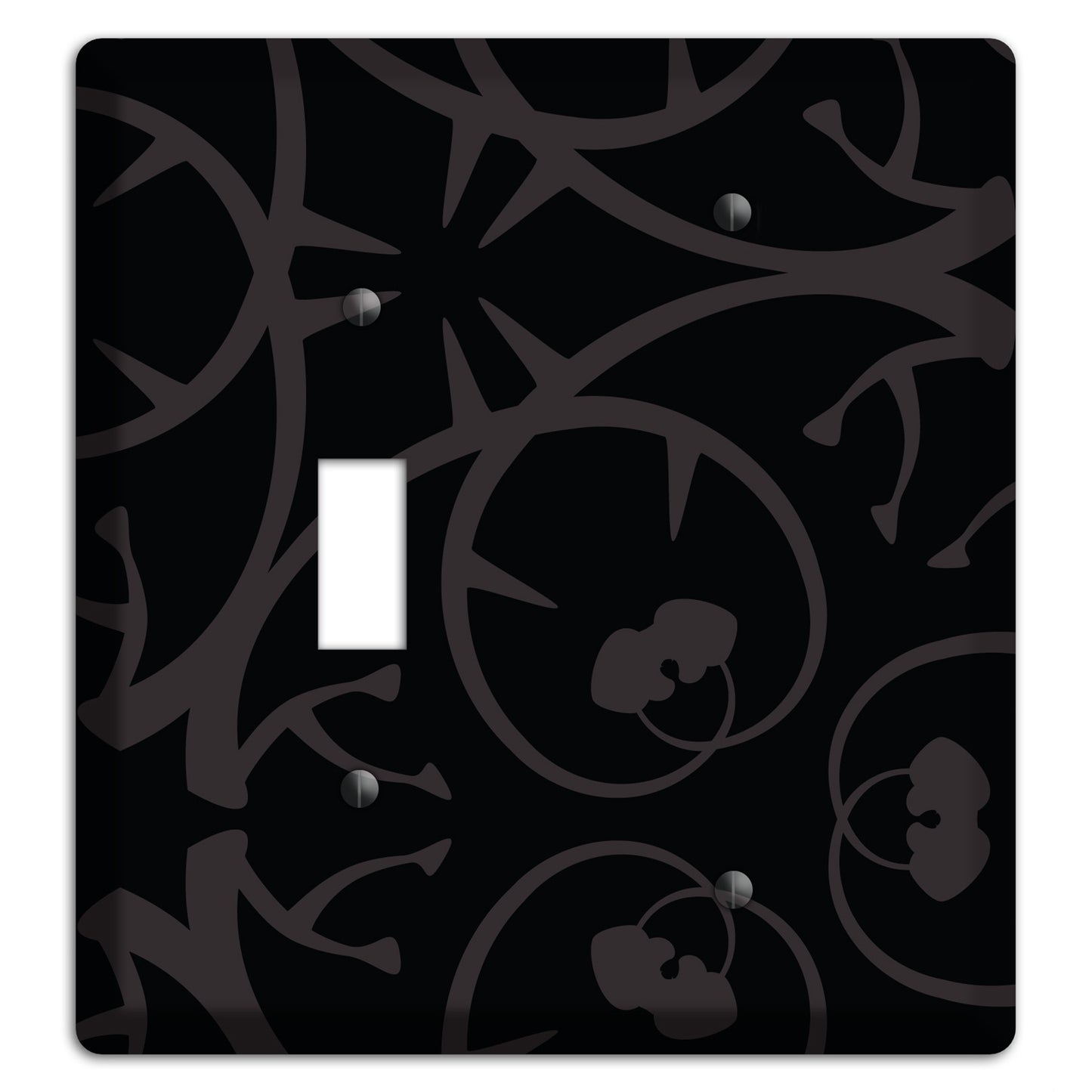 Black with Grey Abstract Swirl Toggle / Blank Wallplate