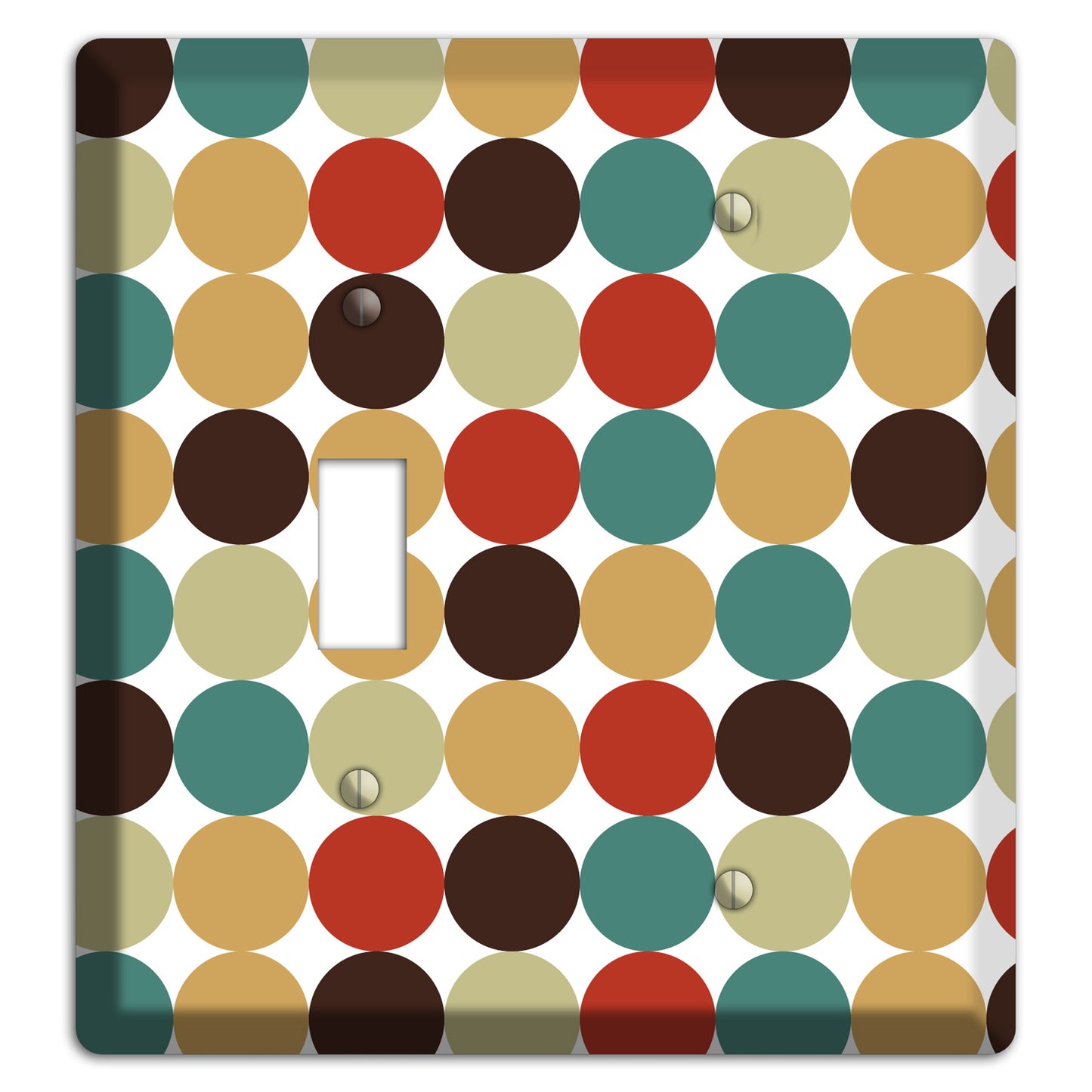 Brown Jade Beige Maroon Tiled Dots Toggle / Blank Wallplate