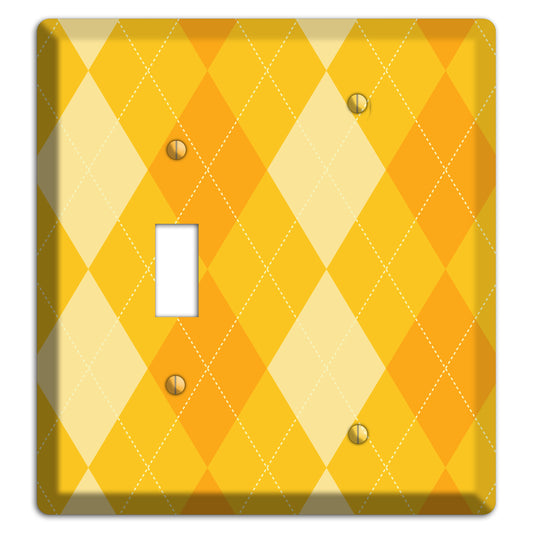 Yellow Argyle Toggle / Blank Wallplate