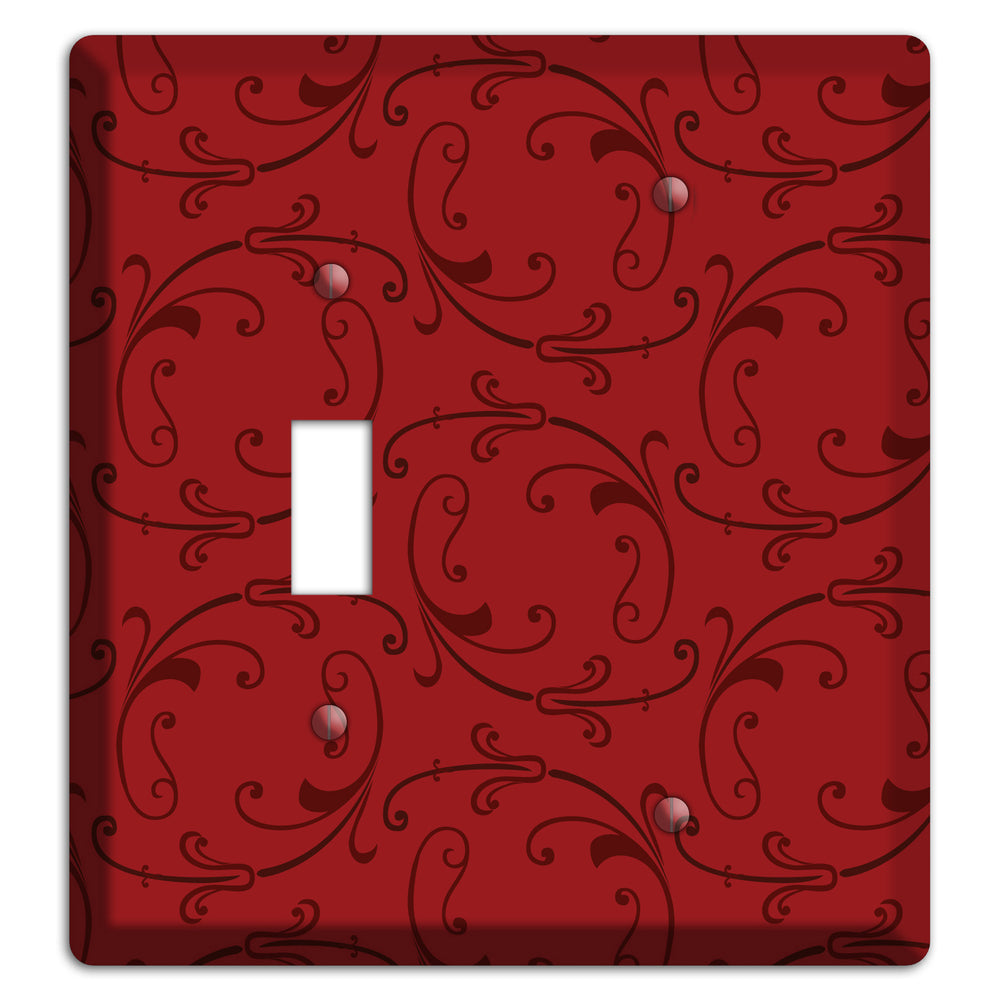 Red Victorian Sprig Toggle / Blank Wallplate