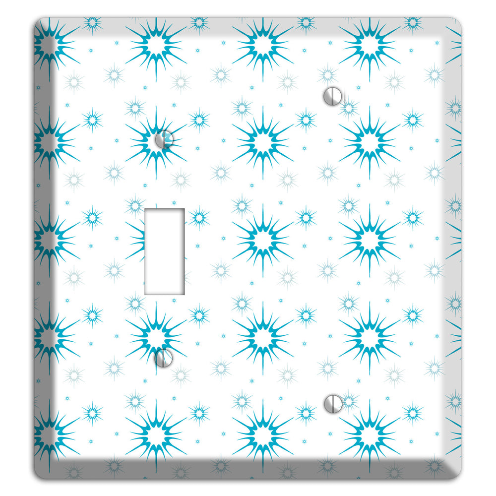 Blue Retro Burst Toggle / Blank Wallplate