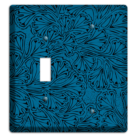 Deco Blue Interlocking Floral Toggle / Blank Wallplate