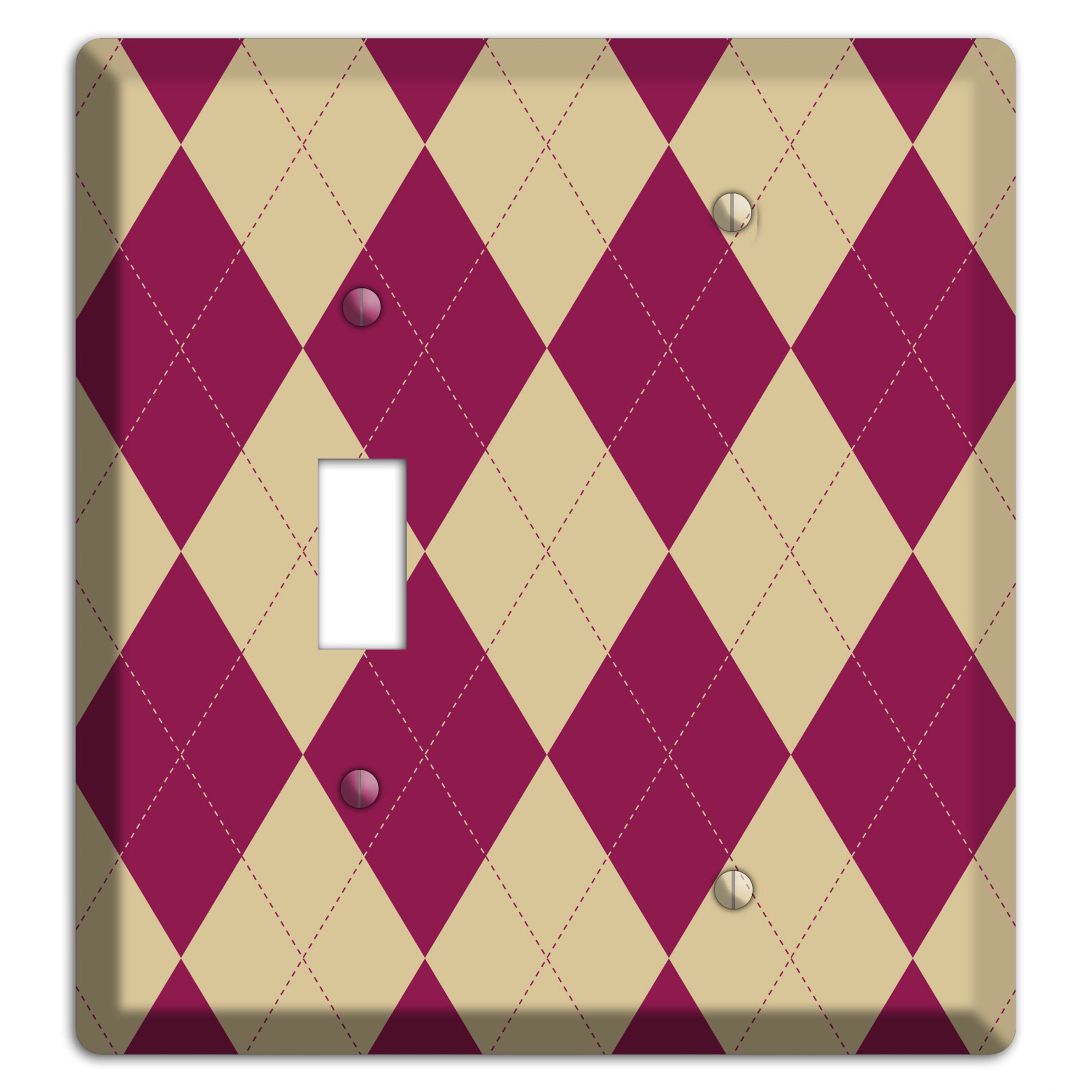 Red and Tan Argyle Toggle / Blank Wallplate