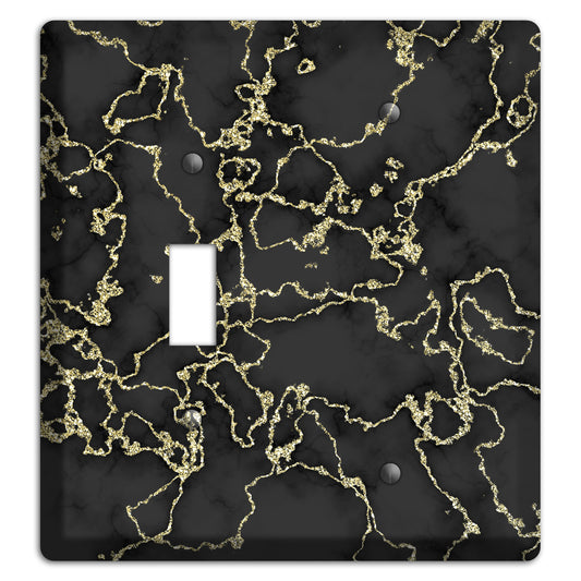 Black and Gold Marble Shatter Toggle / Blank Wallplate