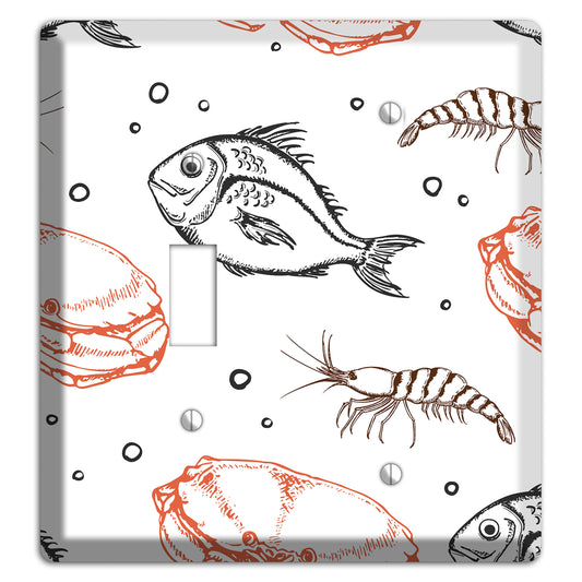 Mixed Sea Life Style 3 Toggle / Blank Wallplate