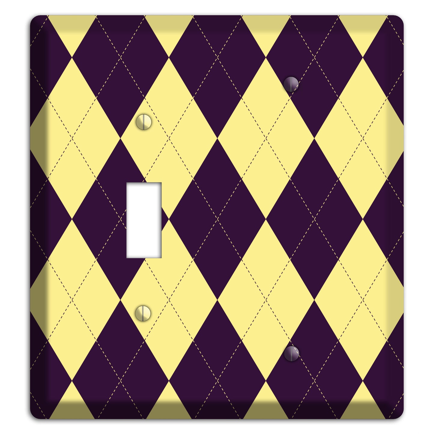 Yellow and Black Argyle Toggle / Blank Wallplate