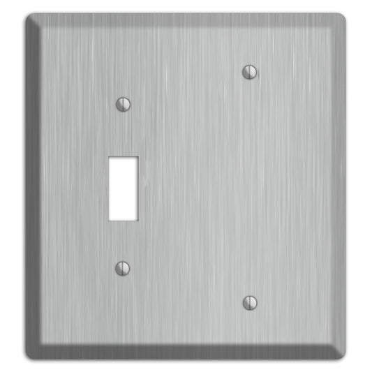 Brushed Stainless Steel Toggle / Blank Wallplate