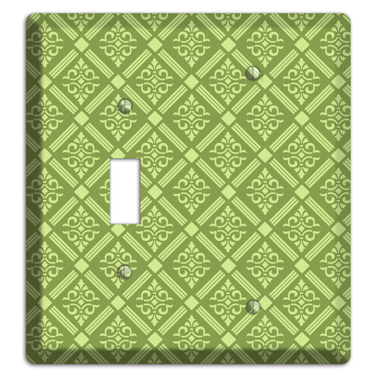 Green Damask diamonds Toggle / Blank Wallplate