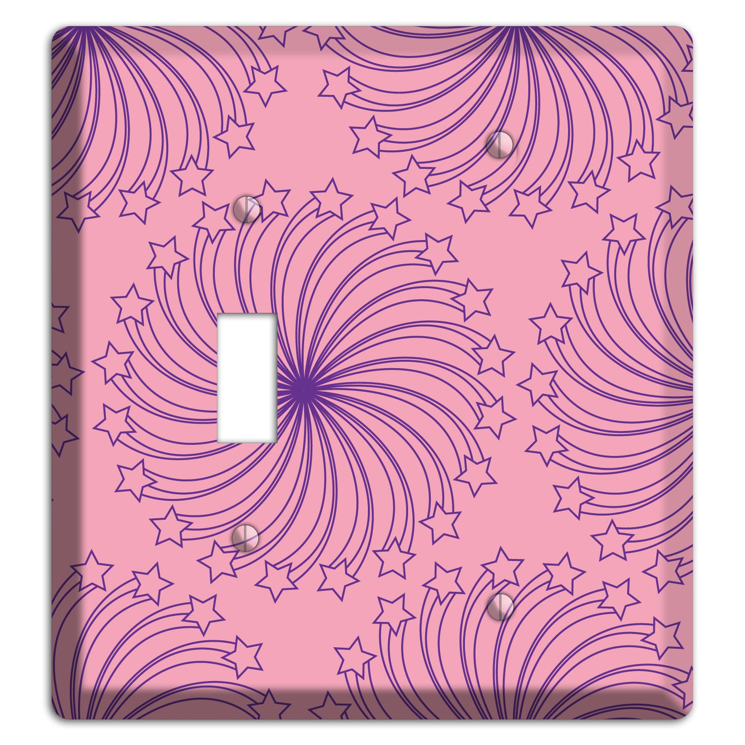 Pink with Purple Star Swirl Toggle / Blank Wallplate