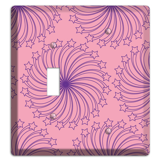 Pink with Purple Star Swirl Toggle / Blank Wallplate