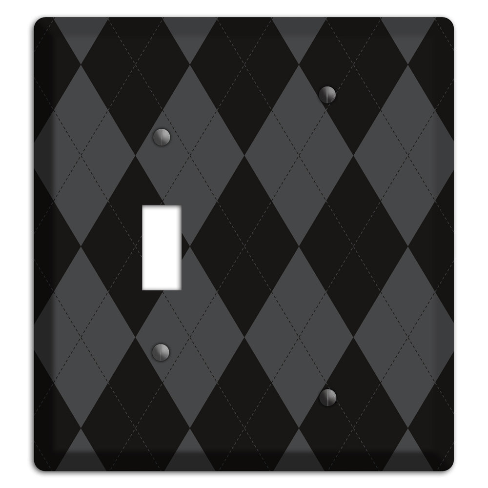 Black and Grey Argyle Toggle / Blank Wallplate