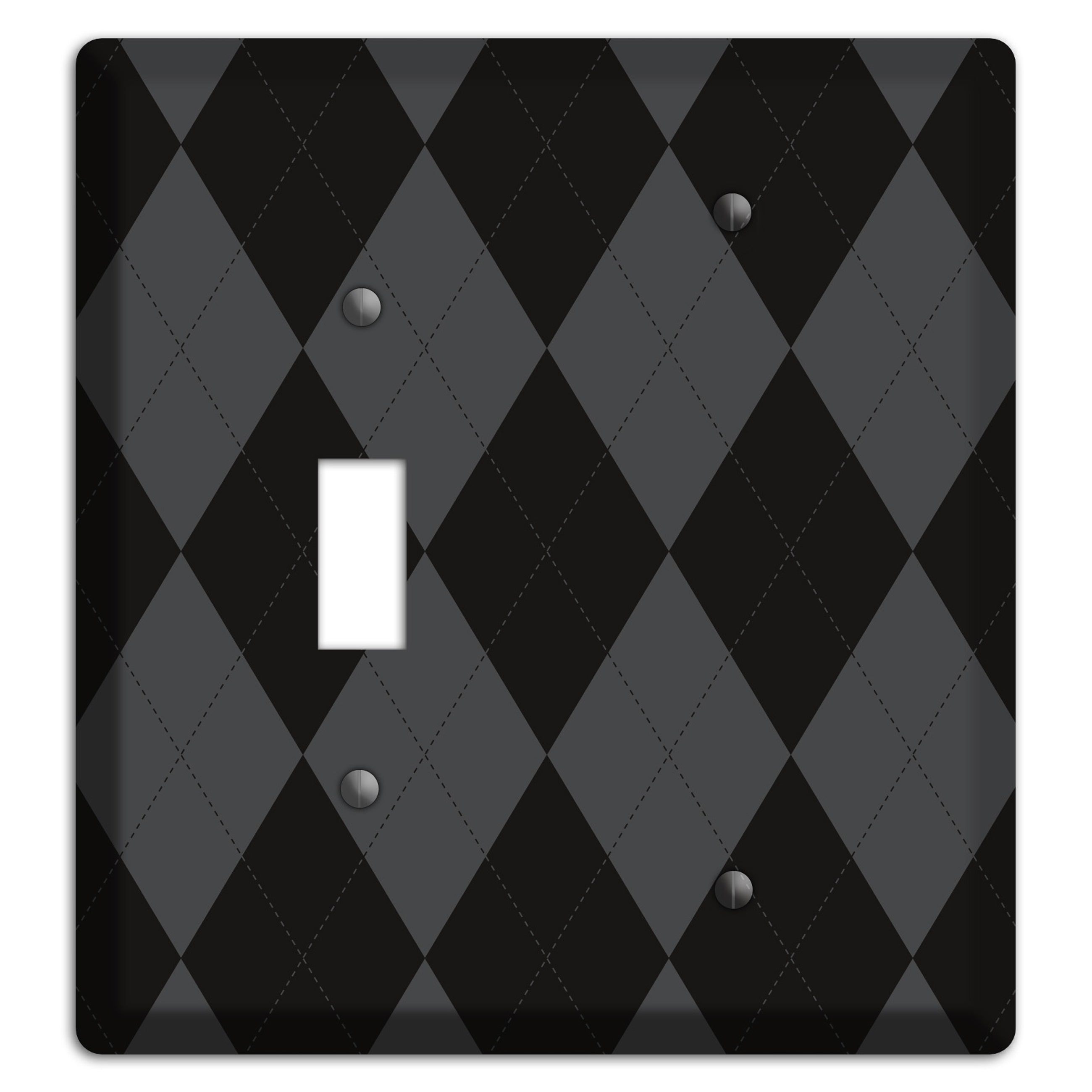 Black and Grey Argyle Toggle / Blank Wallplate