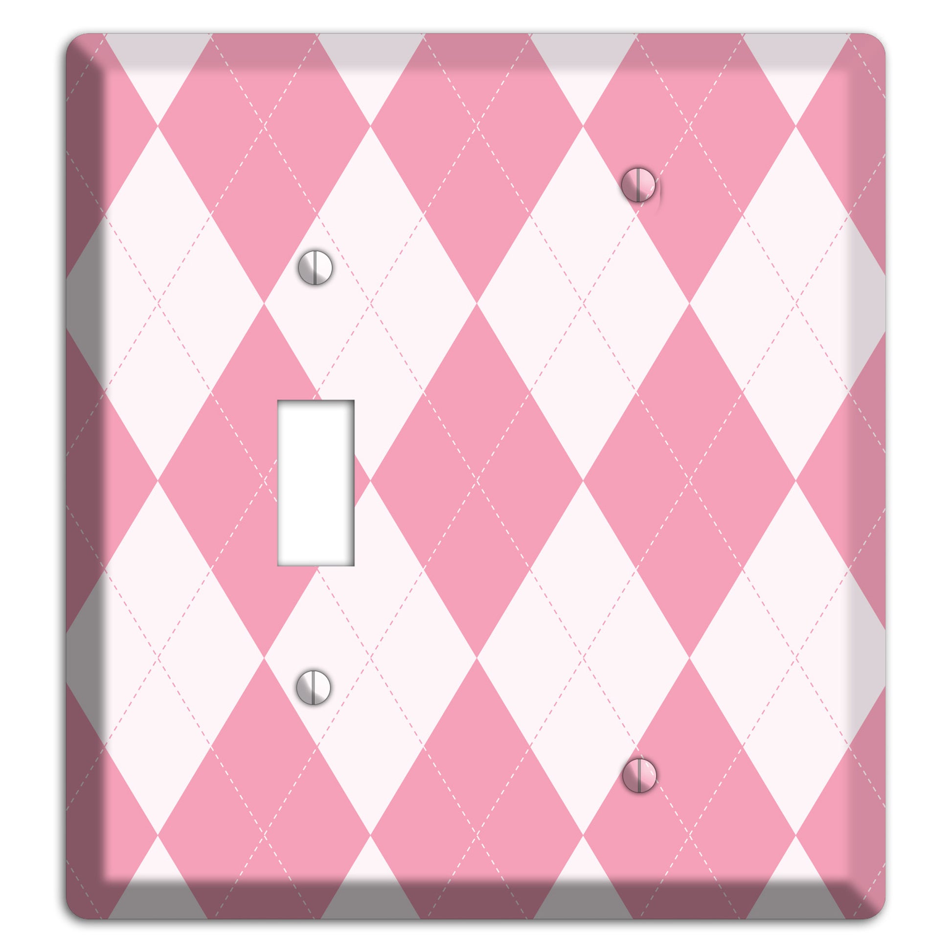Pink Argyle Toggle / Blank Wallplate