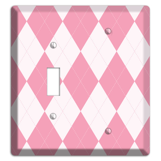 Pink Argyle Toggle / Blank Wallplate