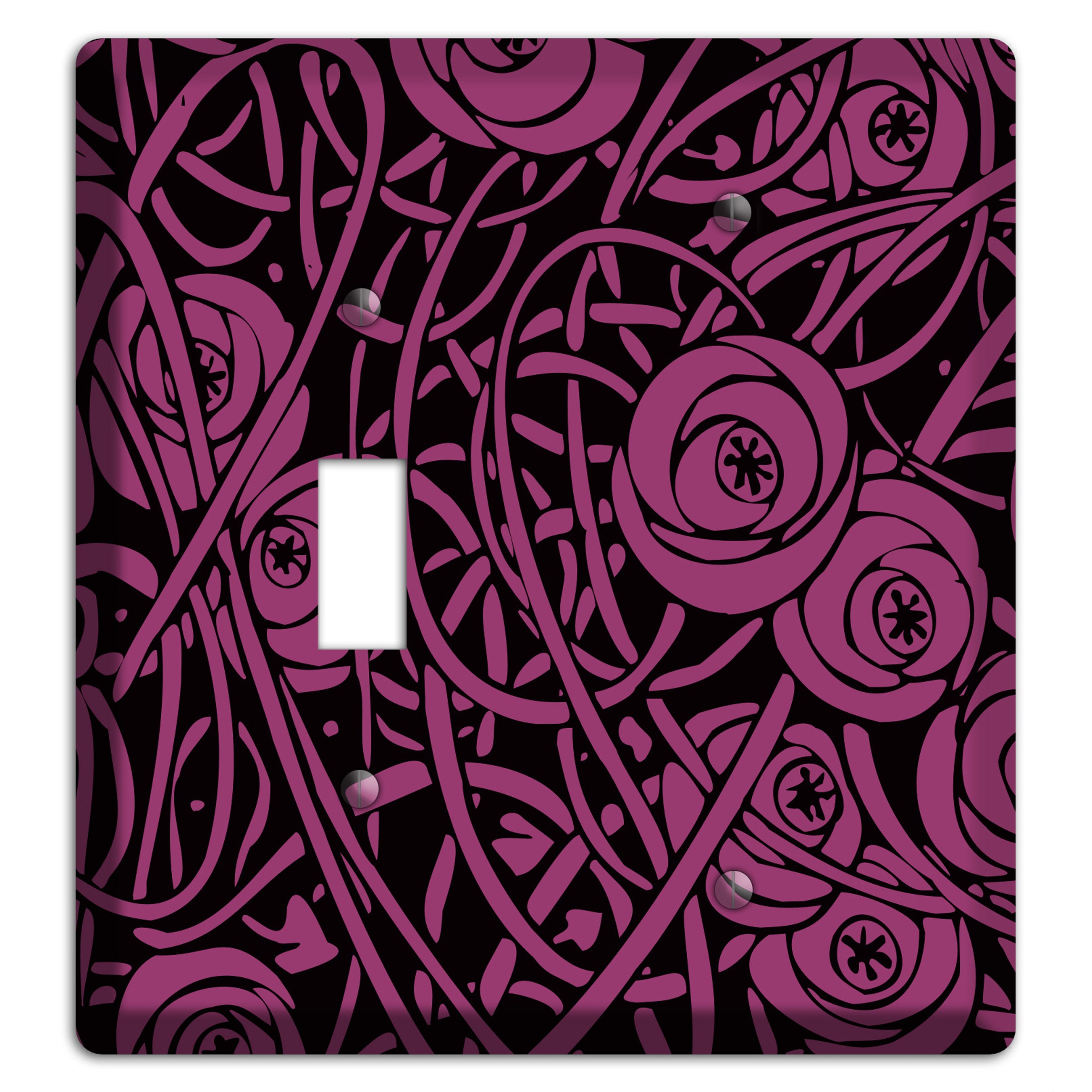 Fuschia Deco Floral Toggle / Blank Wallplate