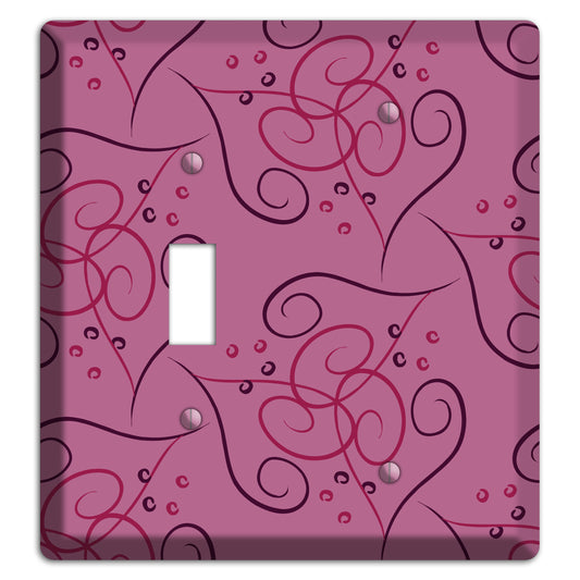 Pink Scroll Hearts Toggle / Blank Wallplate