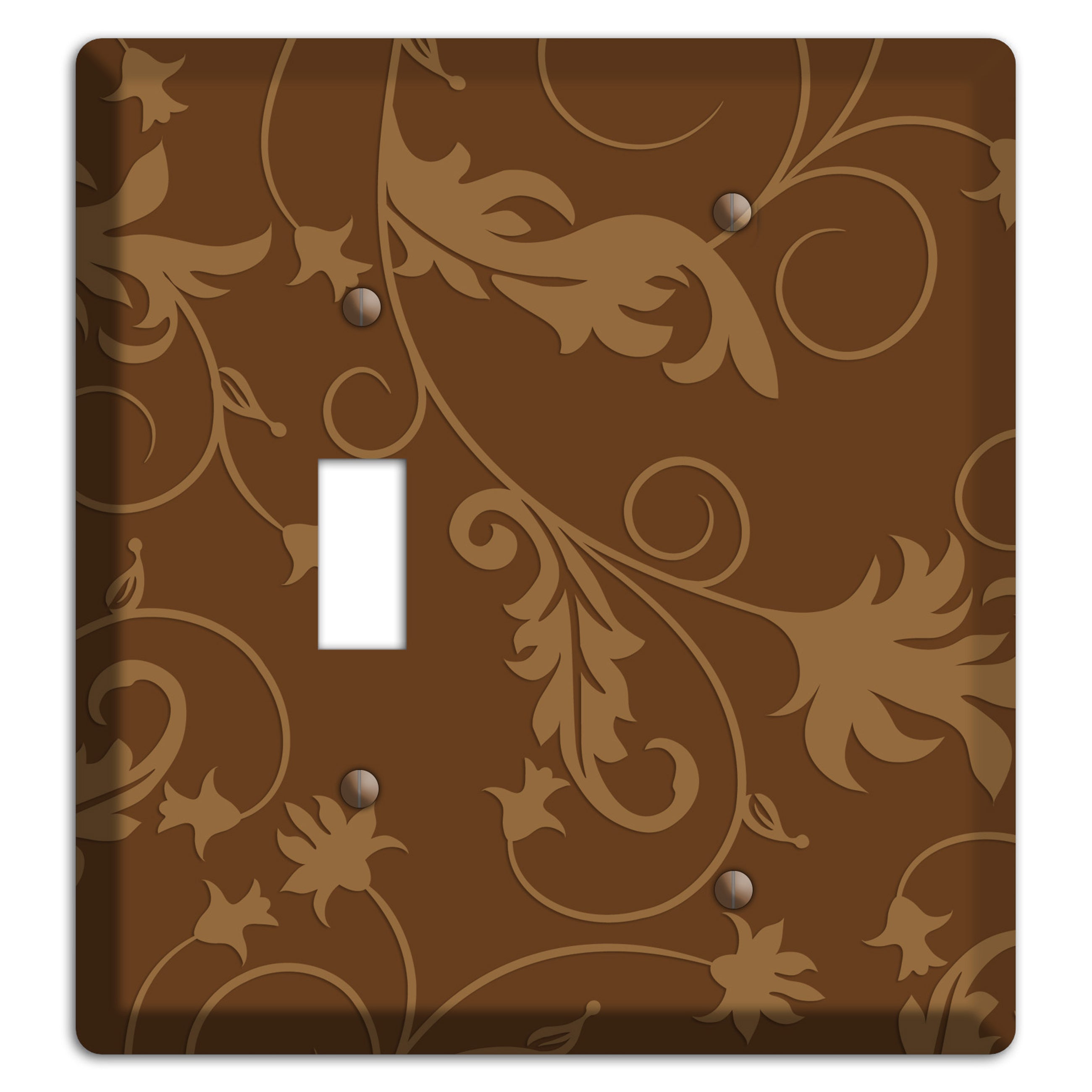 Brown Victorian Sprig Toggle / Blank Wallplate