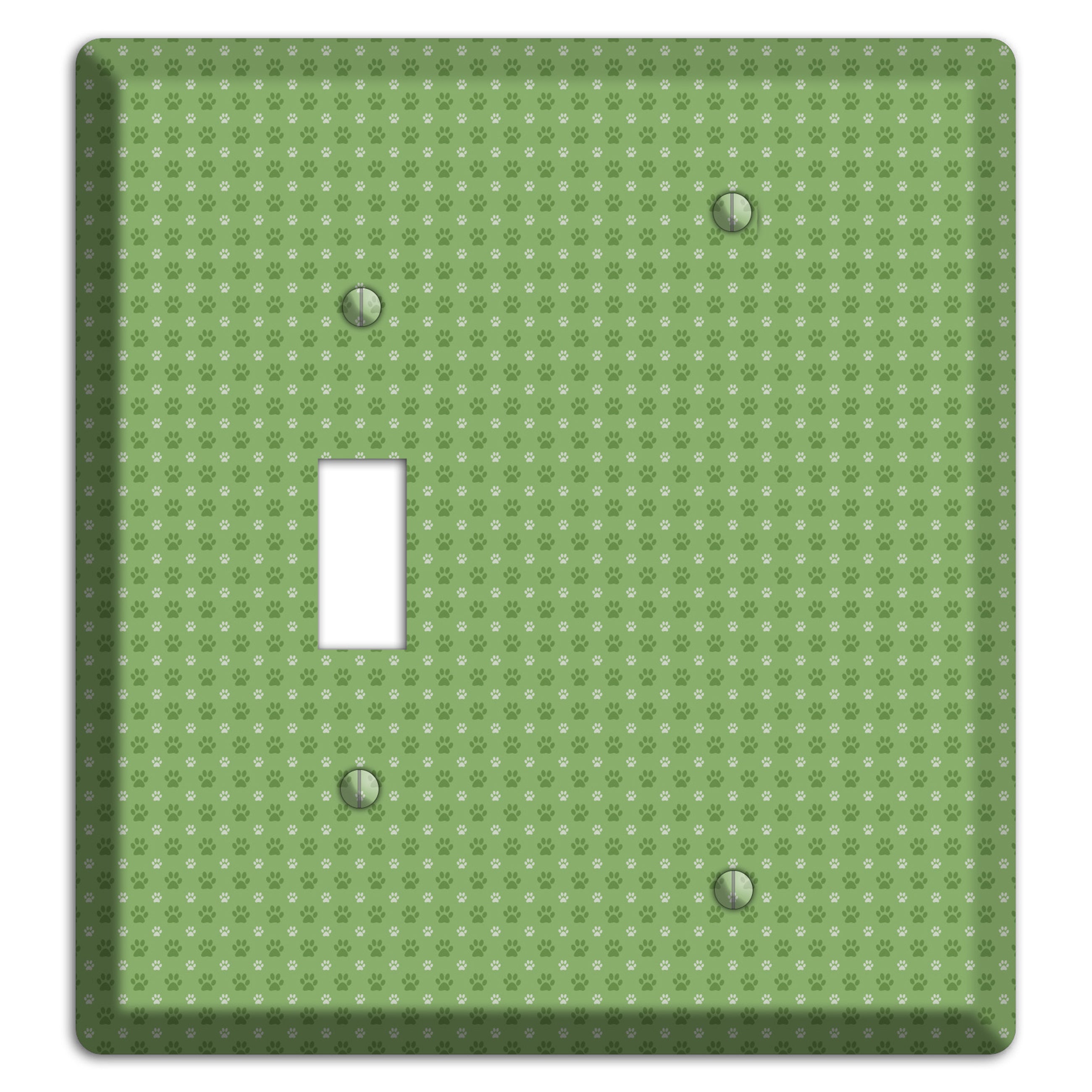 Green Paw Prints Toggle / Blank Wallplate