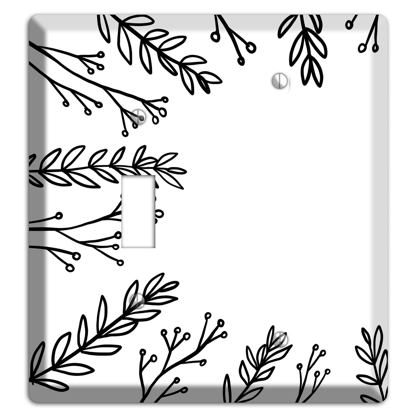 Hand-Drawn Leaves 9 Toggle / Blank Wallplate