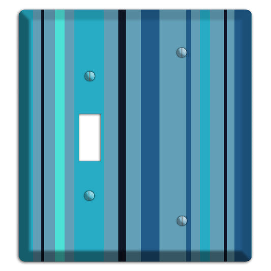 Multi Turquoise Vertical Stripe Toggle / Blank Wallplate
