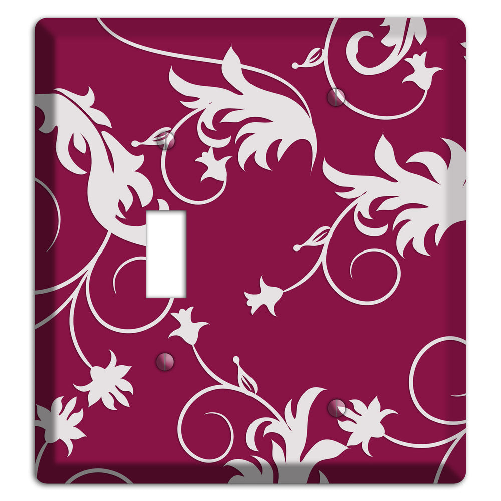 Fuschia Victorian Sprig Toggle / Blank Wallplate