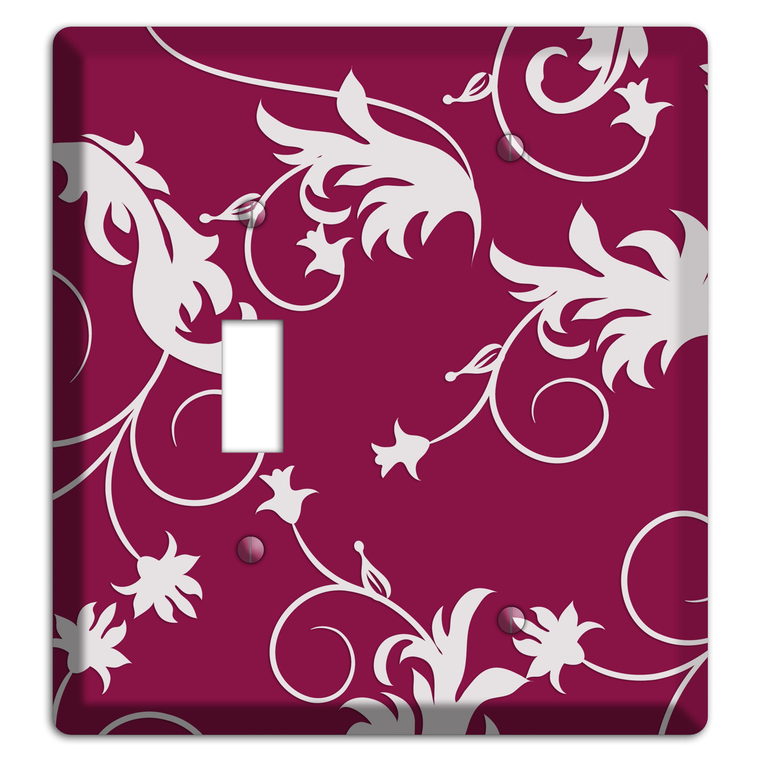 Fuschia Victorian Sprig Toggle / Blank Wallplate