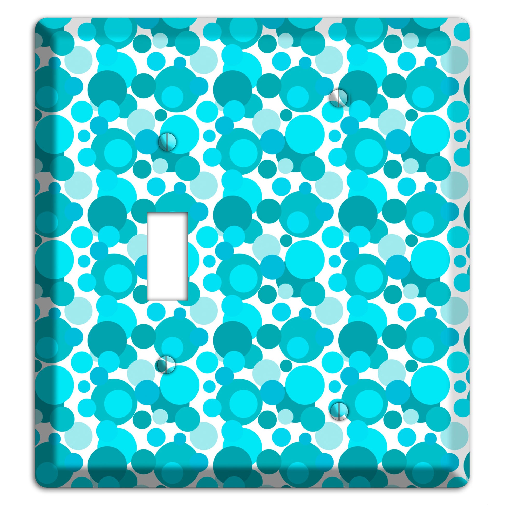 Multi Turquoise Bubble Dots Toggle / Blank Wallplate
