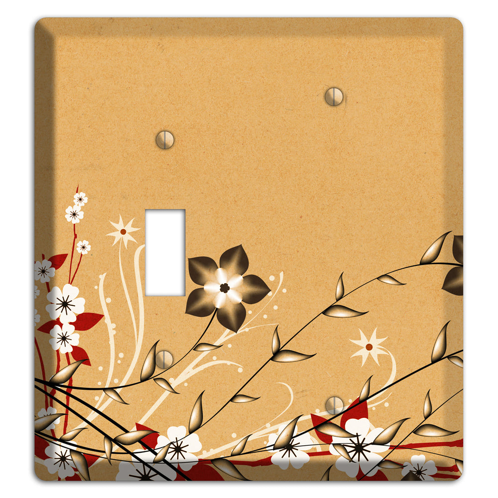 Delicate Red Flowers 2 Toggle / Blank Wallplate
