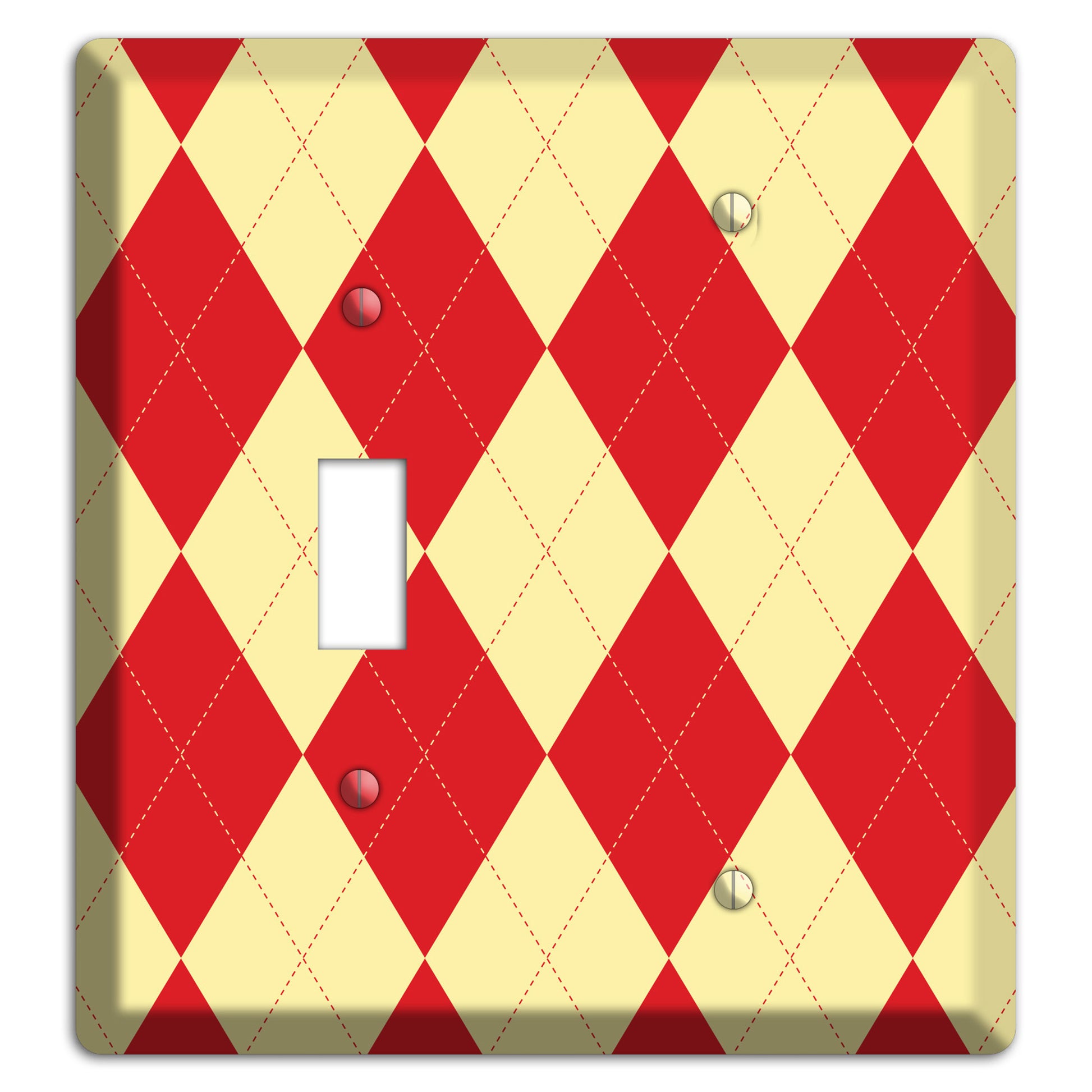 Orange and Yellow Argyle Toggle / Blank Wallplate