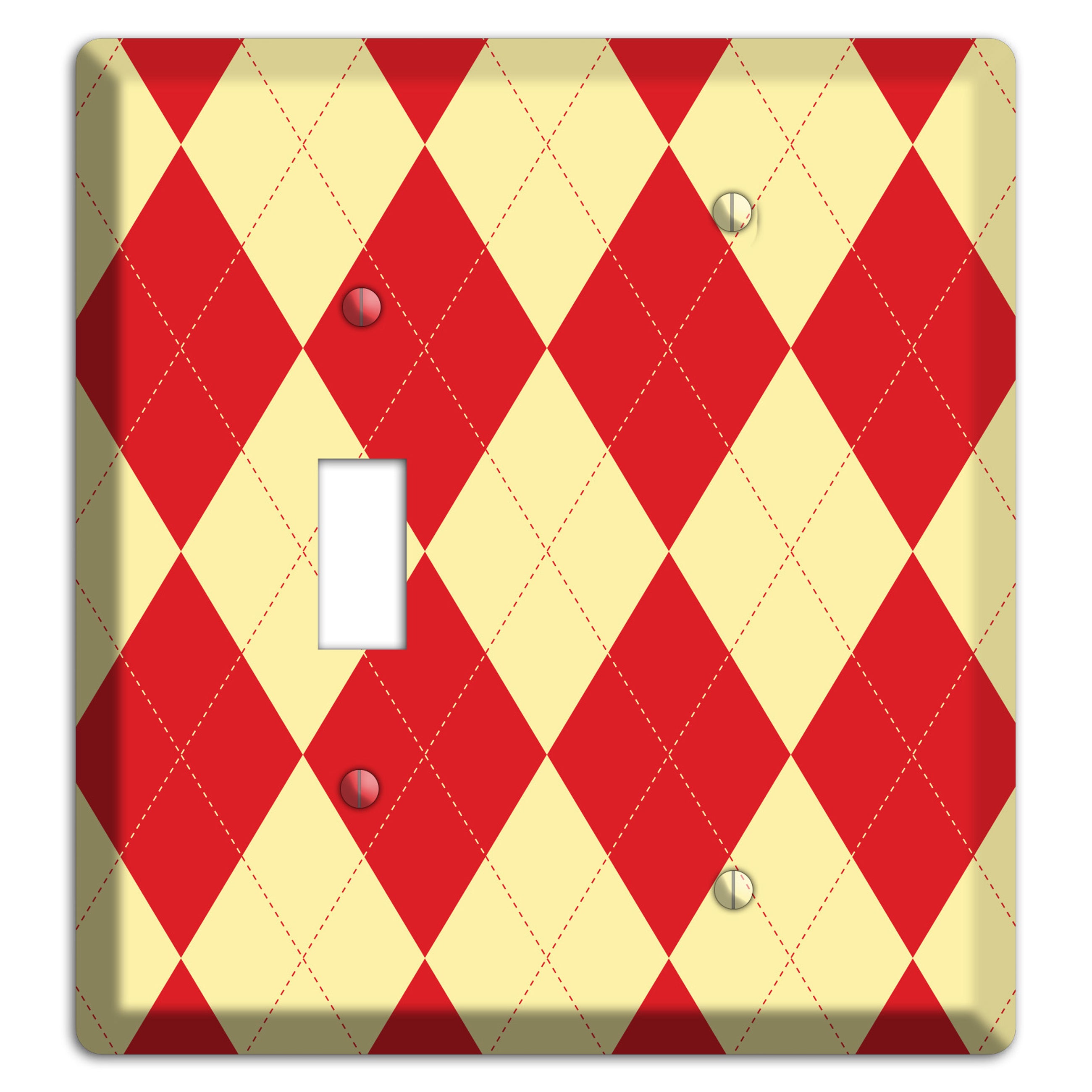 Orange and Yellow Argyle Toggle / Blank Wallplate