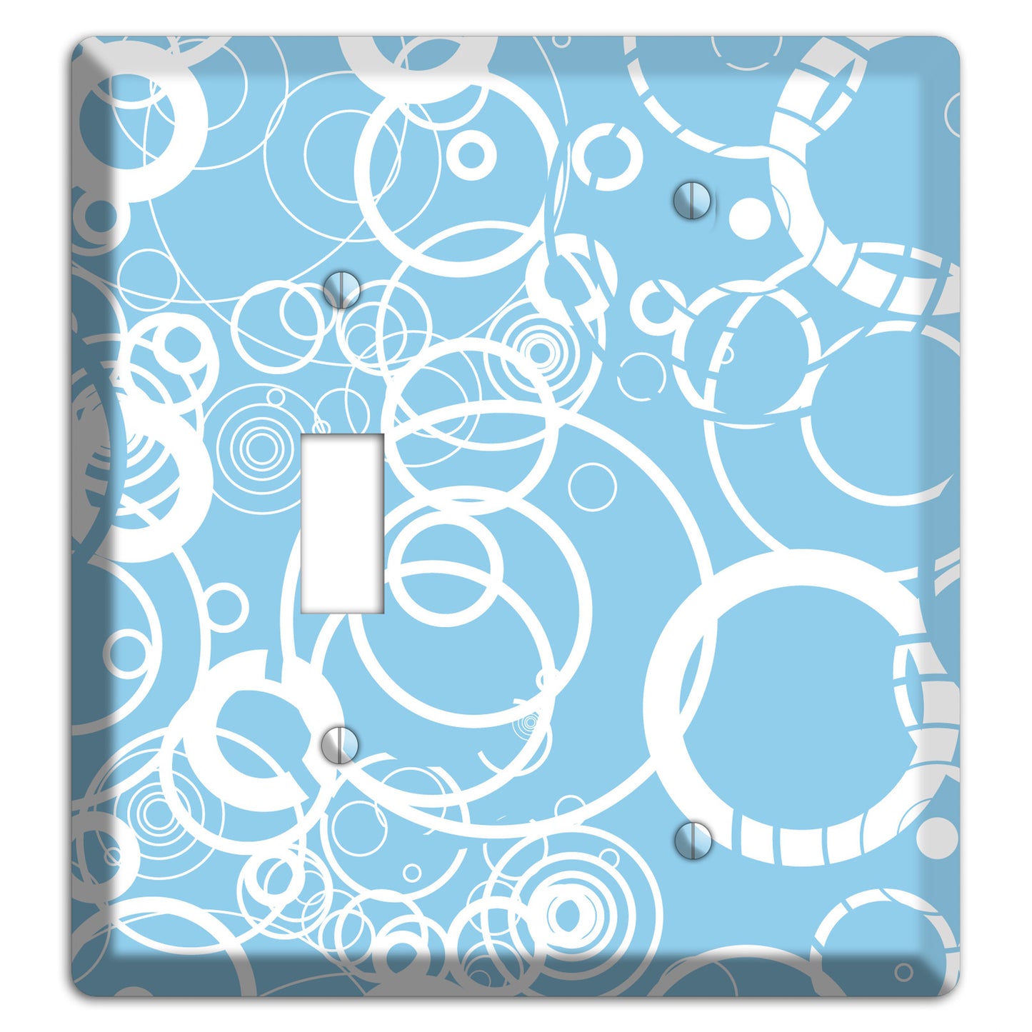 Light Blue Circles Toggle / Blank Wallplate