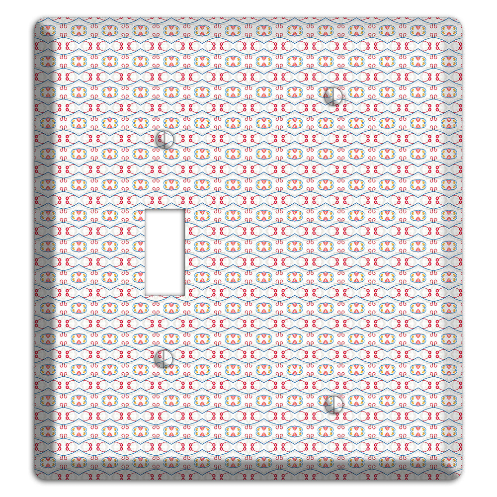 White with Red Tapestry Contour Toggle / Blank Wallplate