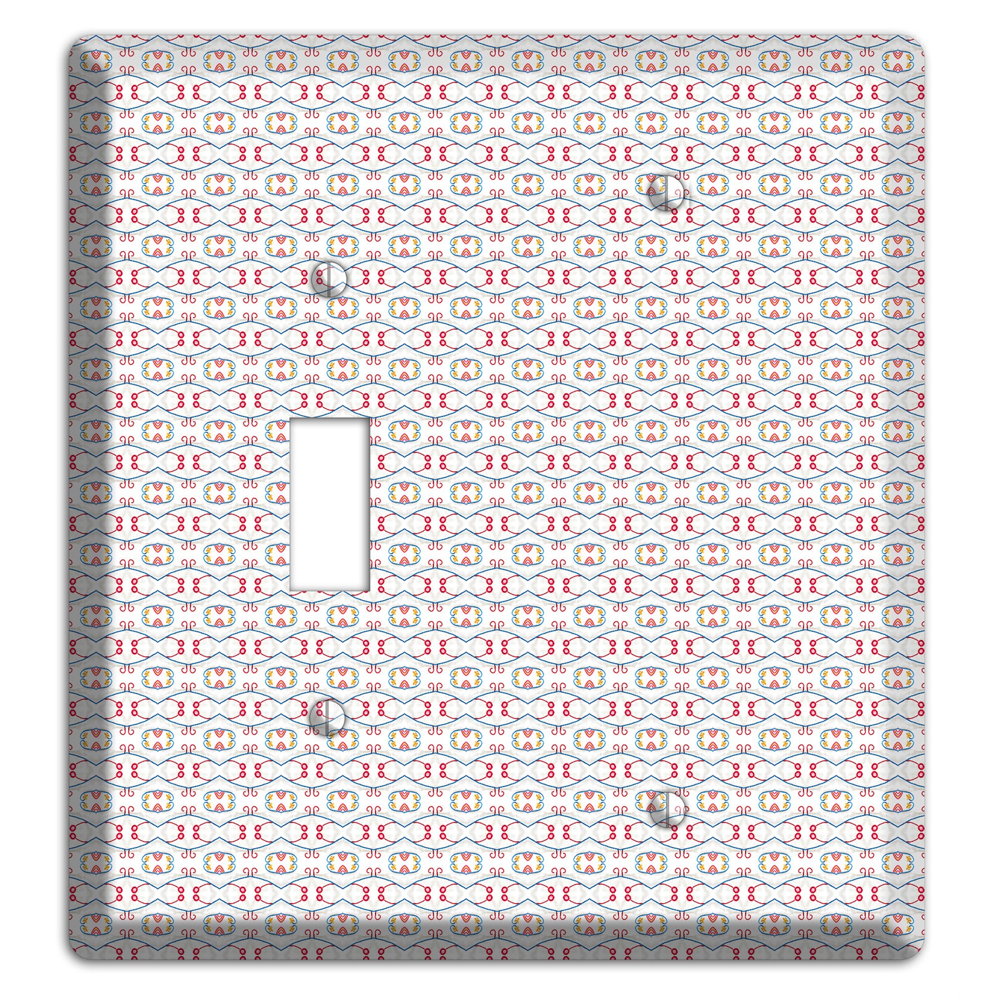 White with Red Tapestry Contour Toggle / Blank Wallplate