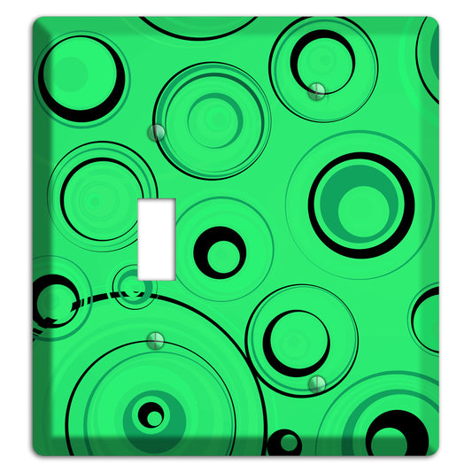 Bright Green Circles Toggle / Blank Wallplate
