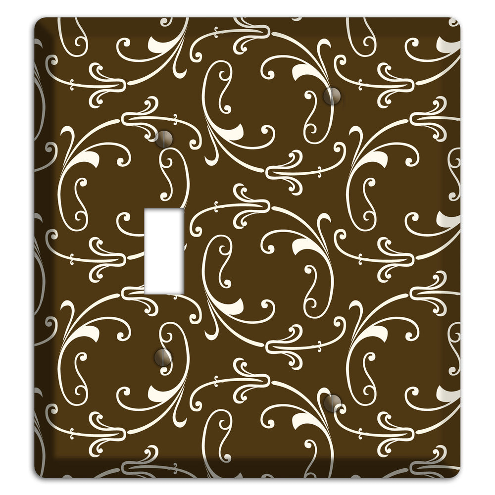 Brown Victorian Sprig Toggle / Blank Wallplate