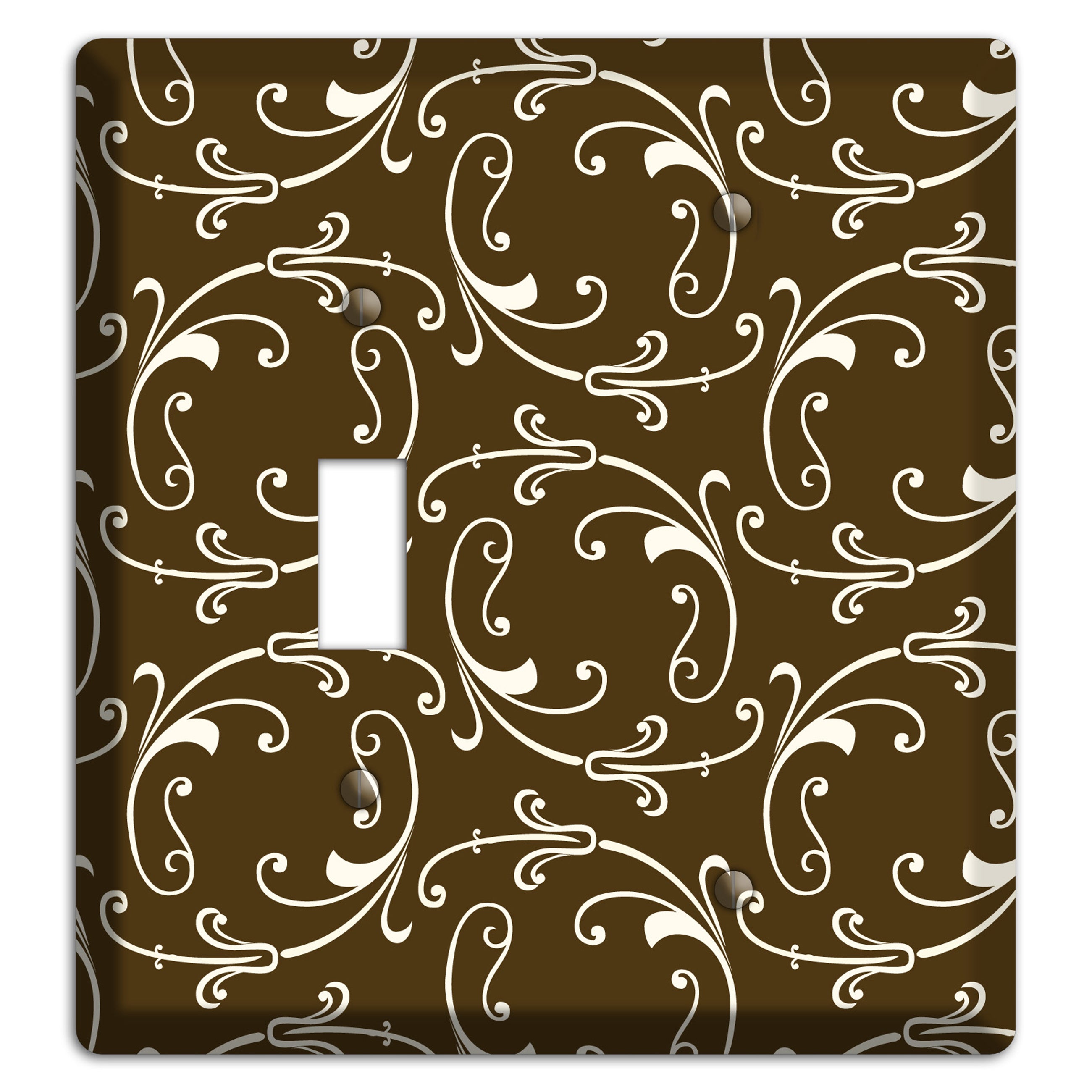 Brown Victorian Sprig Toggle / Blank Wallplate