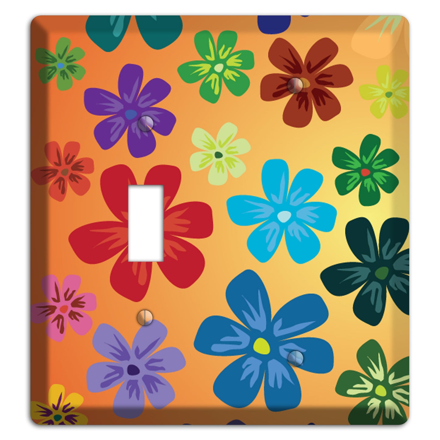 Brown Flowers Toggle / Blank Wallplate