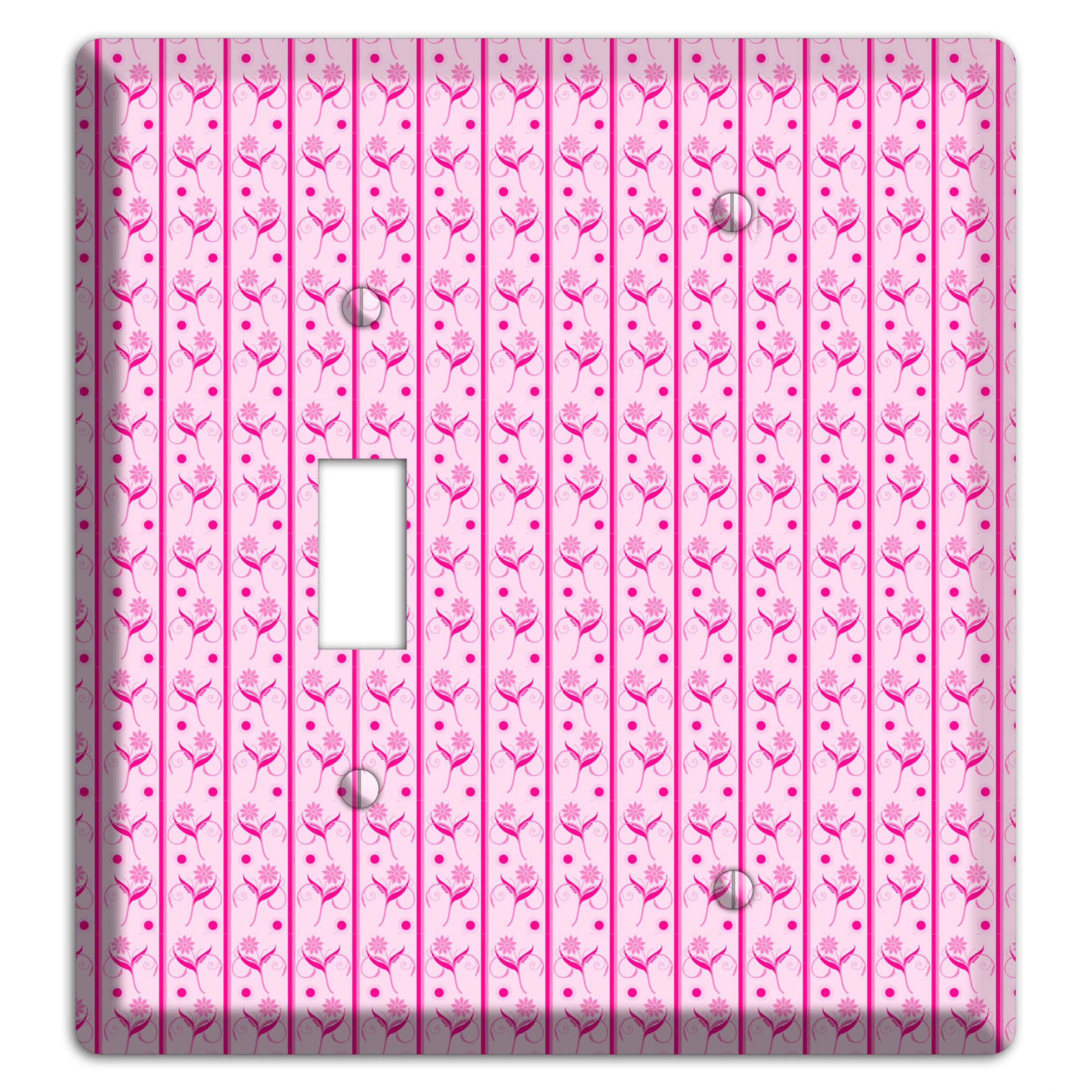 Pink Small Floral Pattern Toggle / Blank Wallplate