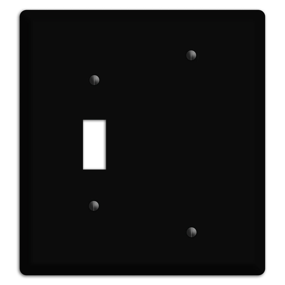 Satin Black Metal Toggle / Blank Wallplate