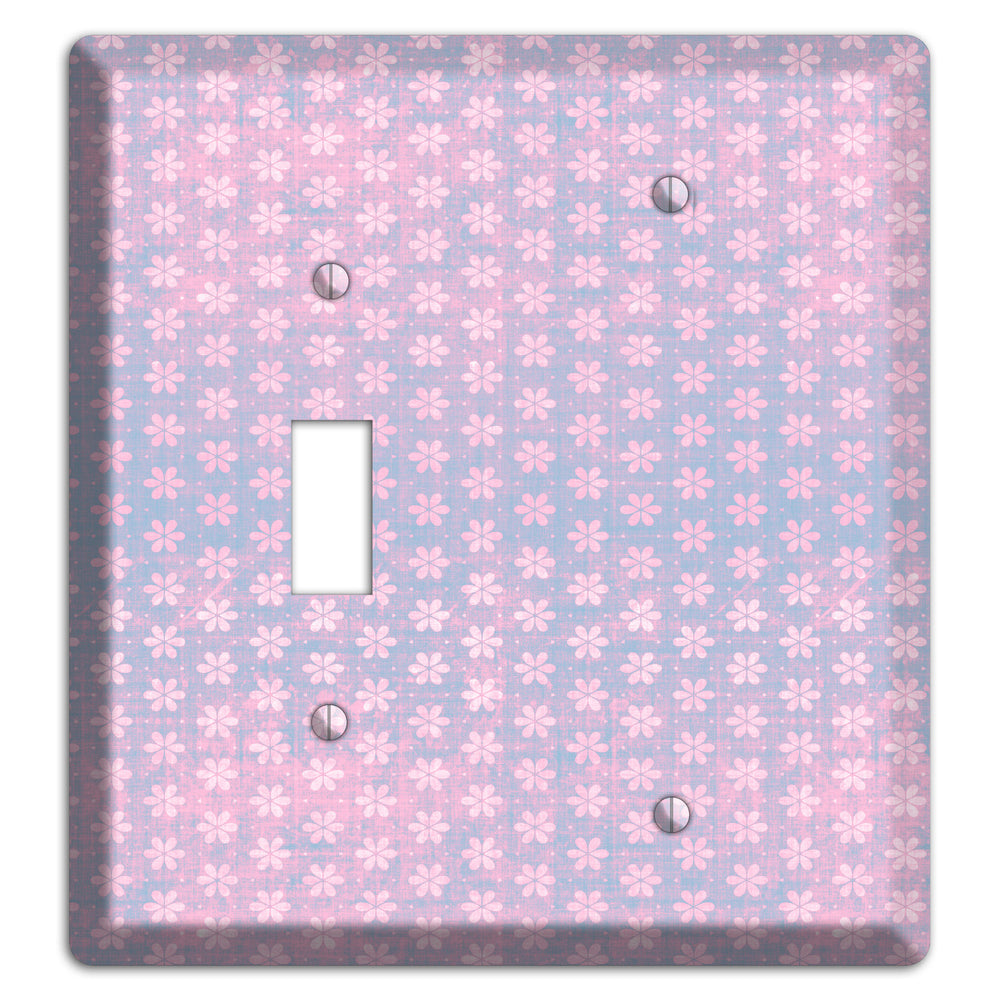 Green Grunge Floral Contour Toggle / Blank Wallplate
