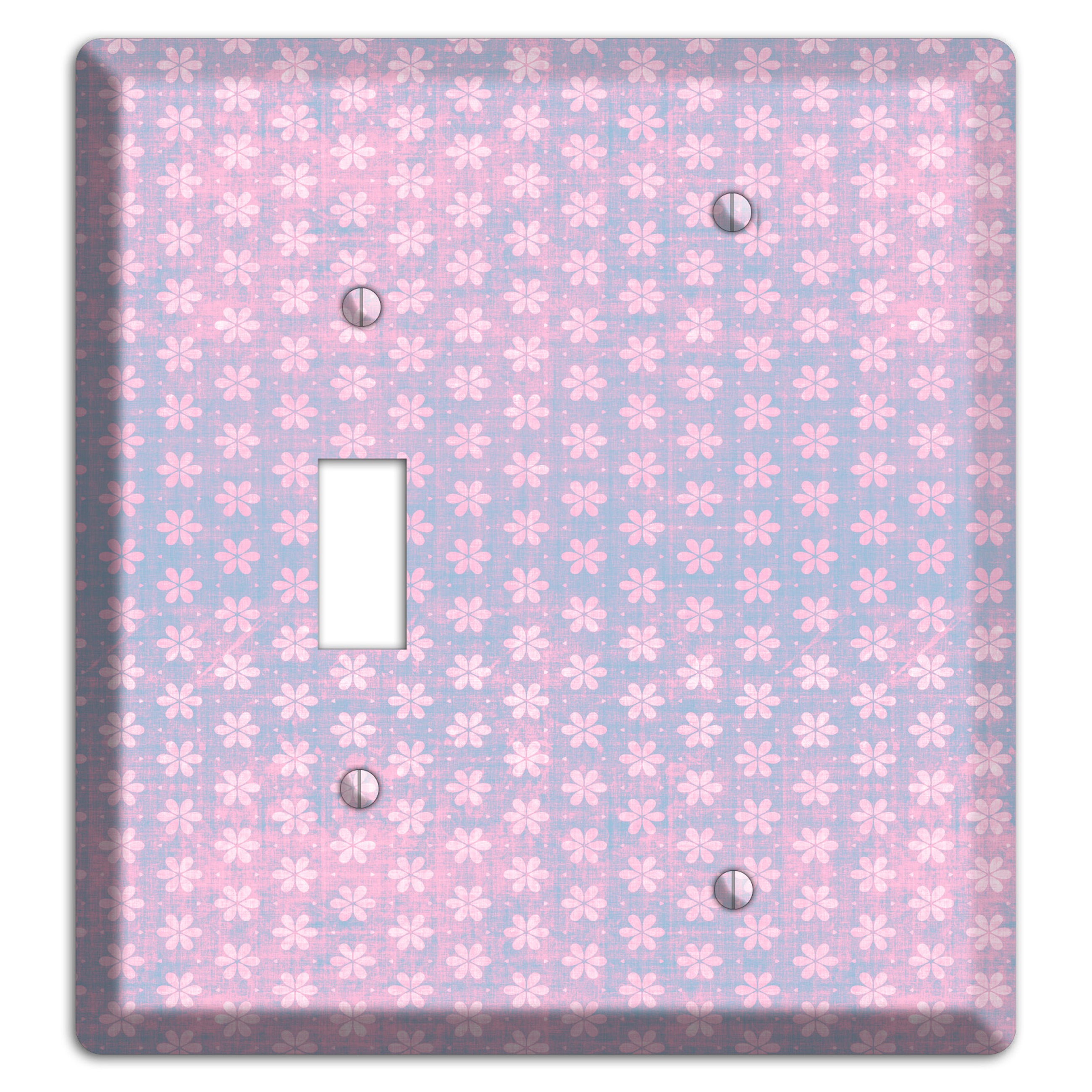 Green Grunge Floral Contour Toggle / Blank Wallplate