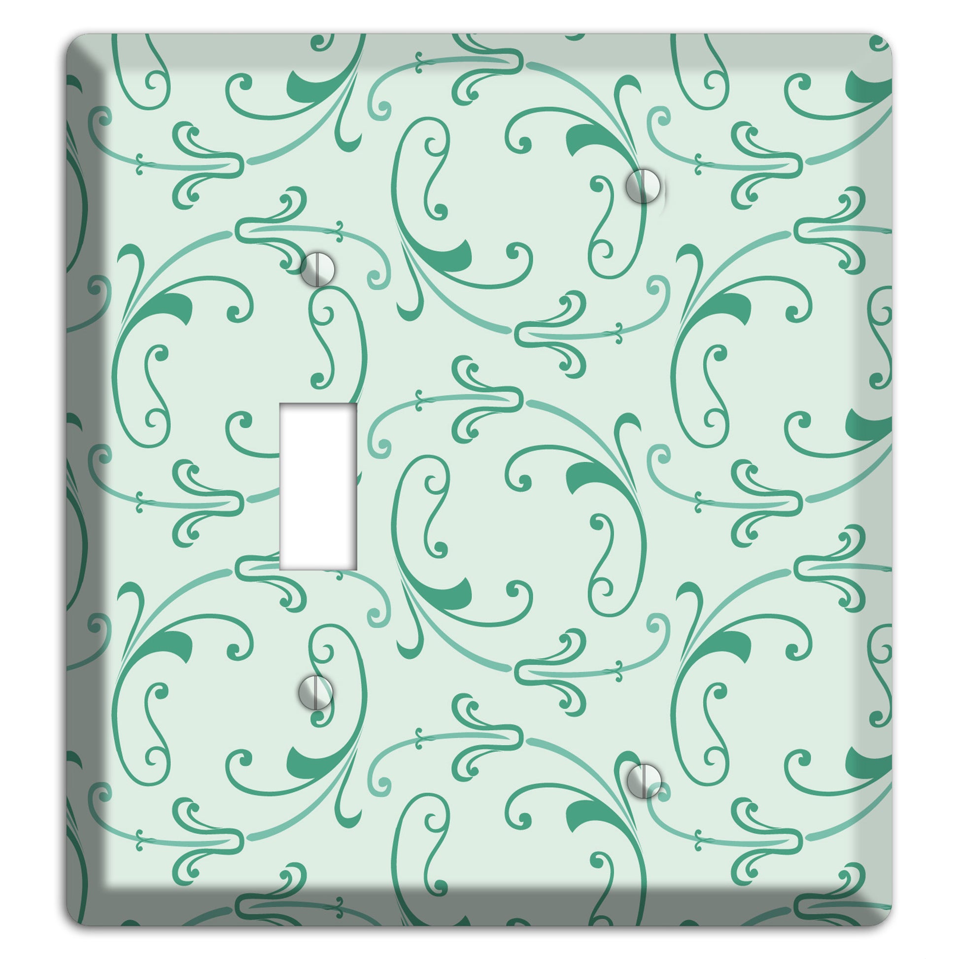 Aqua Victorian Sprig Toggle / Blank Wallplate