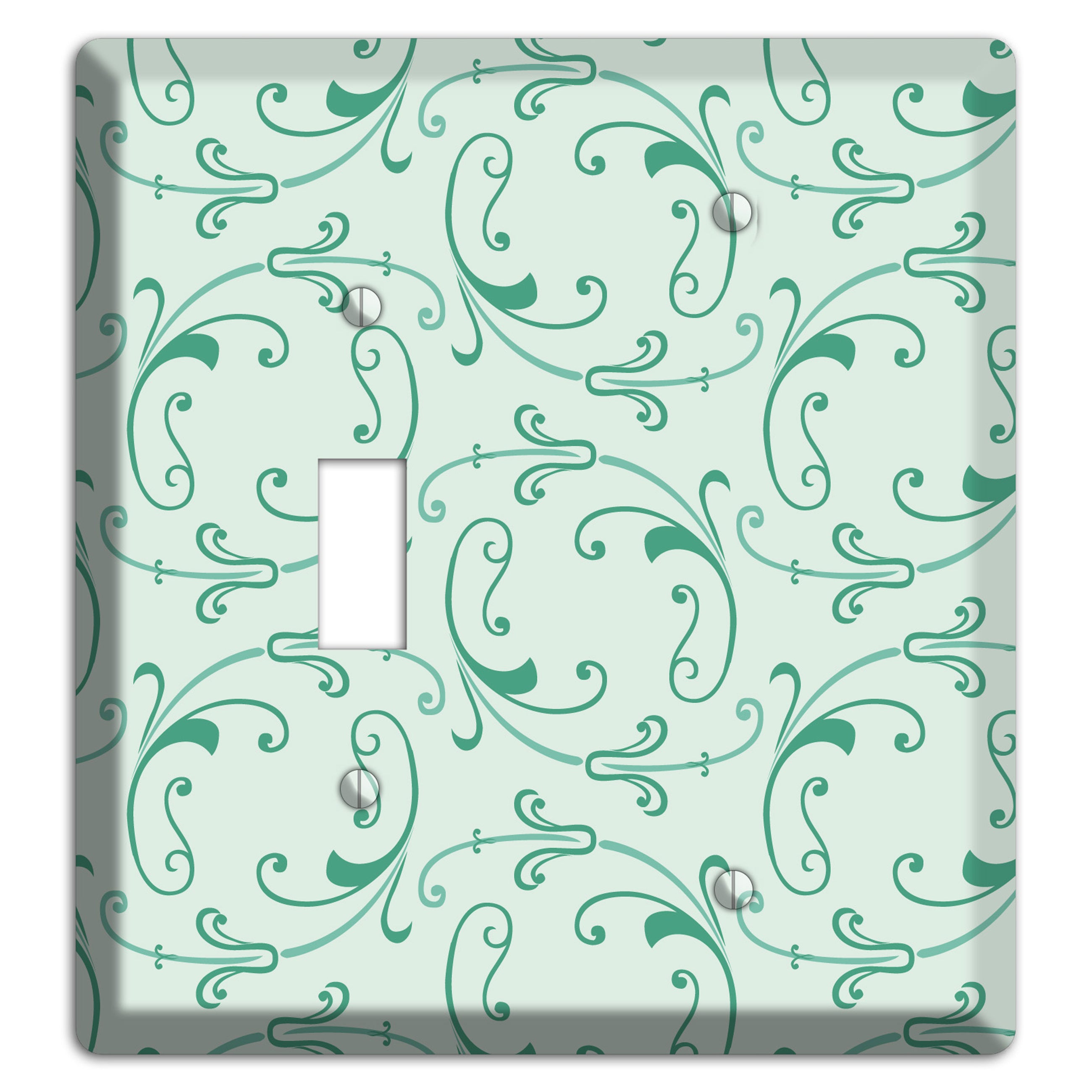 Aqua Victorian Sprig Toggle / Blank Wallplate